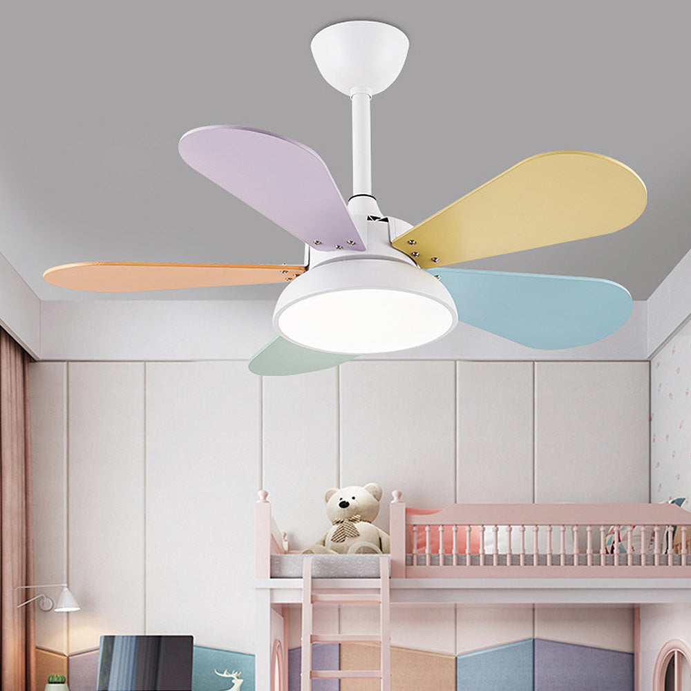Tirek | Ventilatore a soffitto in legno nordico con LED a spettro completo e telecomando per soggiorno e camera da letto