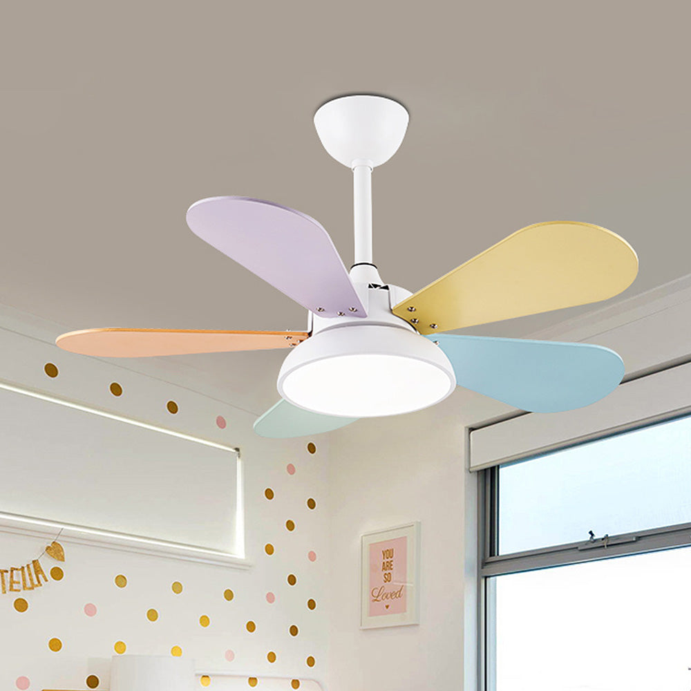 Tirek | Ventilatore a soffitto in legno nordico con LED a spettro completo e telecomando per soggiorno e camera da letto