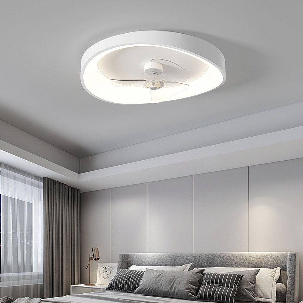 Pelor | Ventilatore da soffitto moderno minimalista con LED dimmerabile senza scatti e telecomando per camera da letto e soggiorno