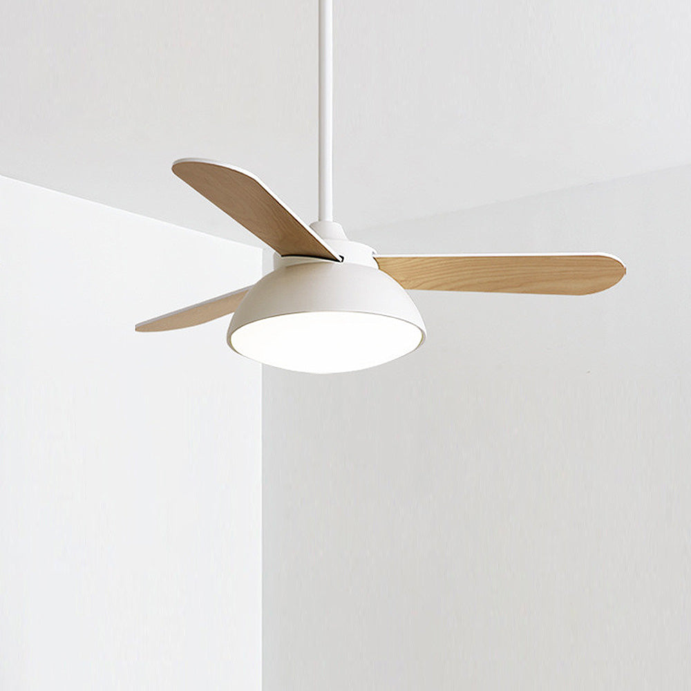 Borun | Ventilatore da soffitto nordico con pale in legno, LED tri-colore e telecomando per soggiorno e camera da letto