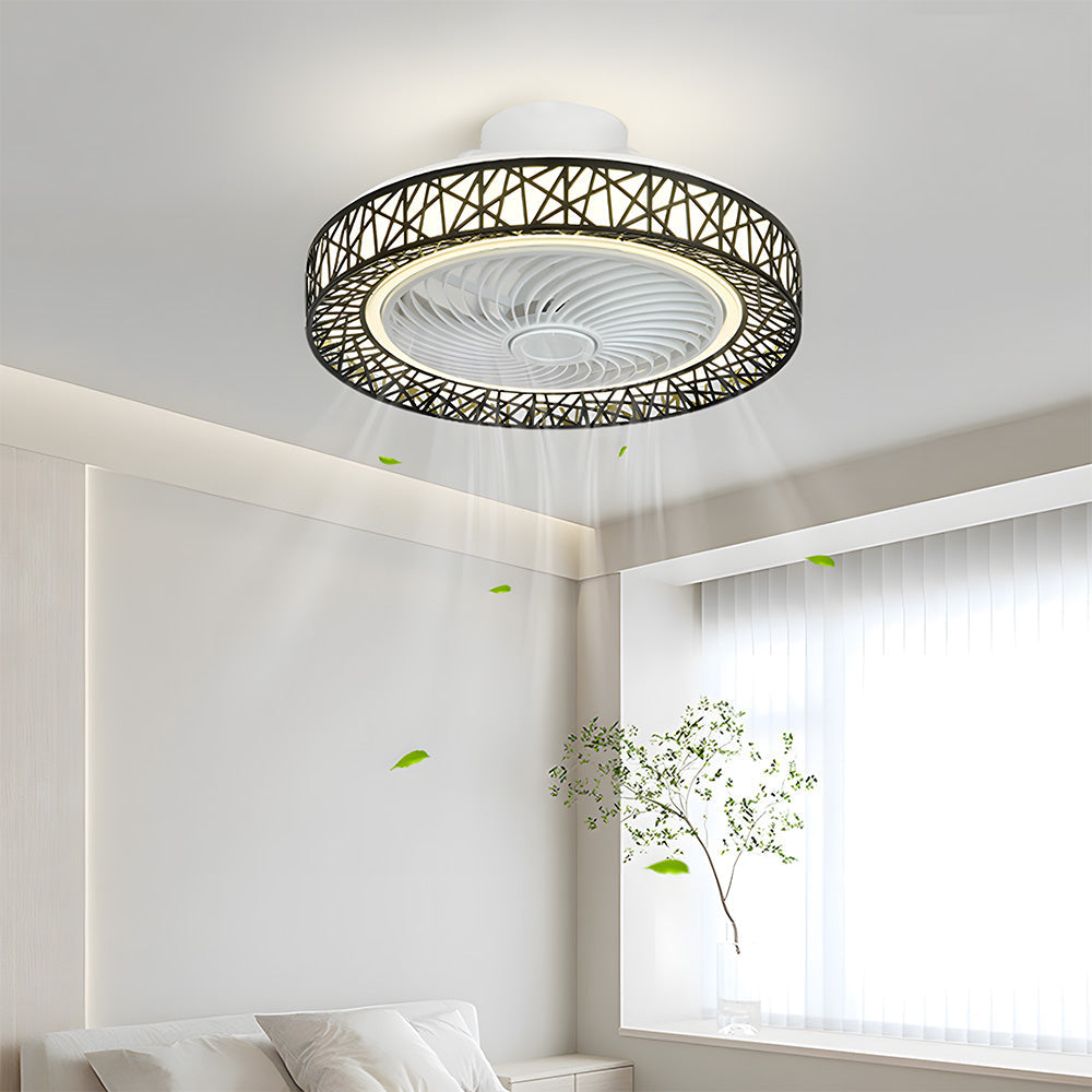 Ralo | Ventilatore da soffitto a profilo basso con telecomando, luce LED a 3 colori e timer per soggiorno e camera da letto