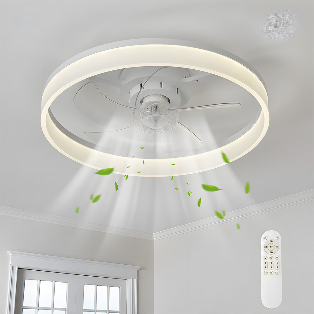 Corin | Ventilatore a soffitto nordico moderno con luce LED e telecomando in quattro colori per soggiorno e camera da letto