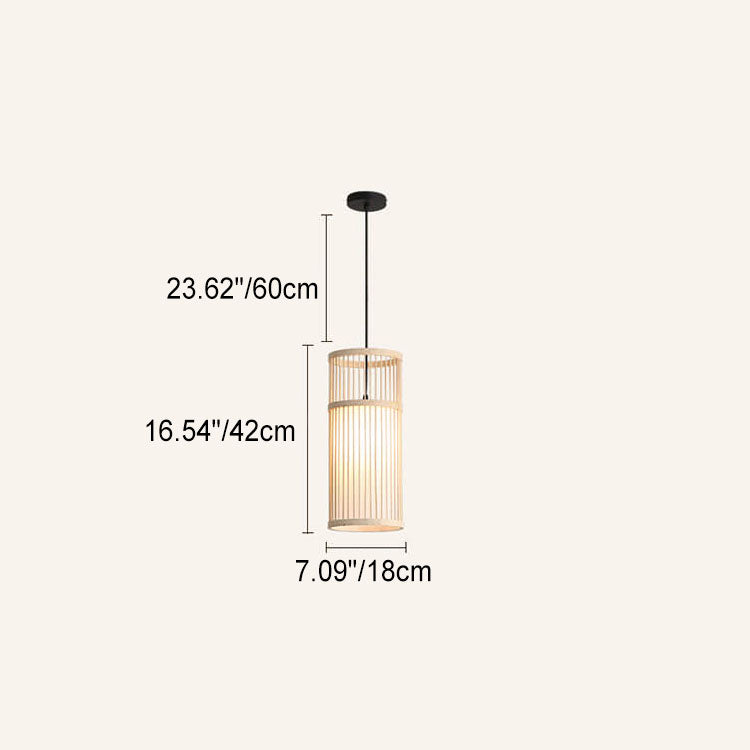 Lampada a sospensione Bambora Zen | Lanterna in bambù intrecciato a mano | Design giapponese | Eleganza naturale