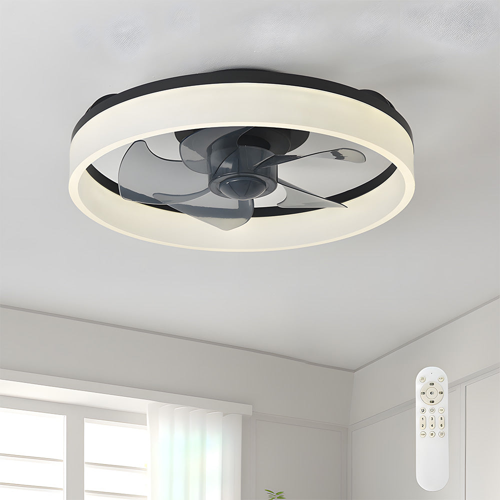Corin | Ventilatore a soffitto nordico moderno con luce LED e telecomando in quattro colori per soggiorno e camera da letto