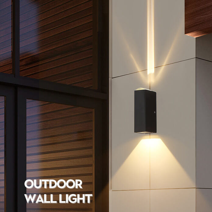Moderno Faro LED Impermeabile per Esterni  Applique Rettangolare Su/Giù in Alluminio