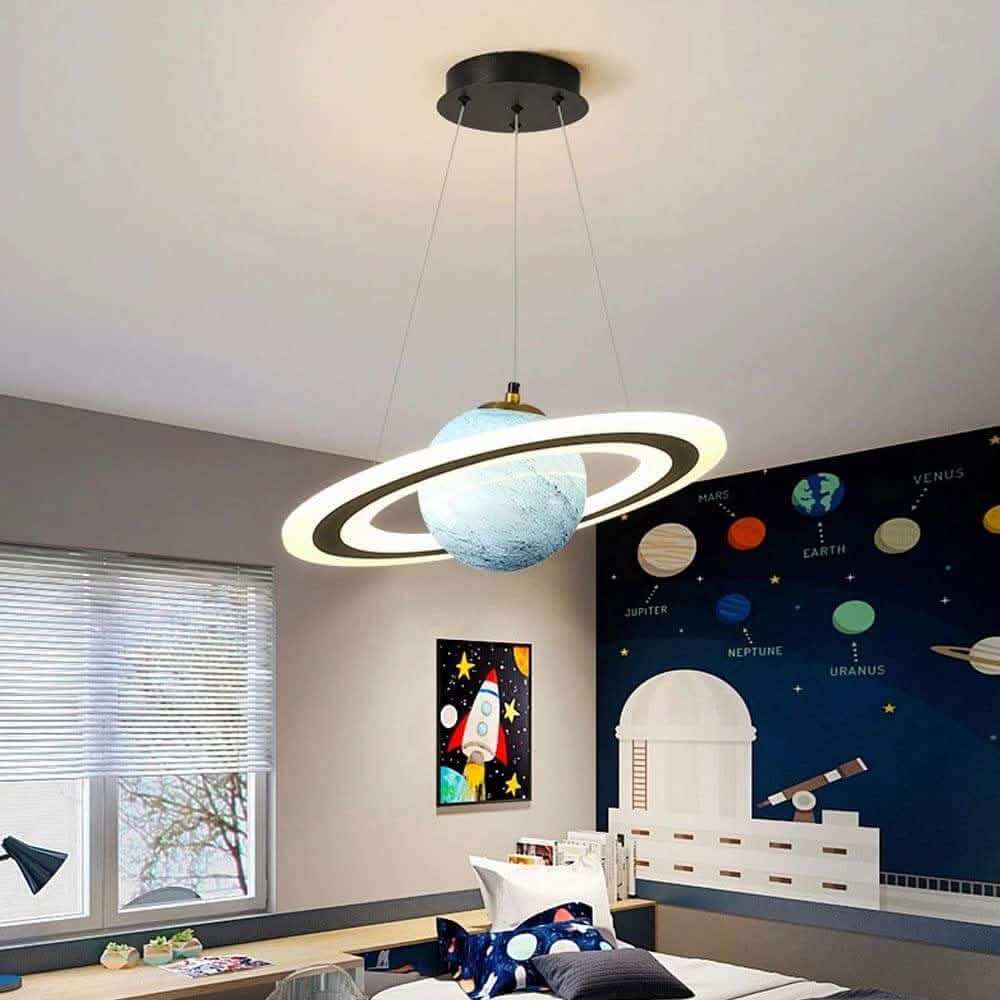 Lampada a Sospensione LED per Camera dei Bambini Design Pianeta