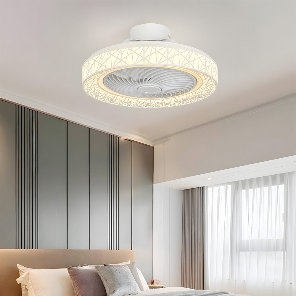 Ralo | Ventilatore da soffitto a profilo basso con telecomando, luce LED a 3 colori e timer per soggiorno e camera da letto