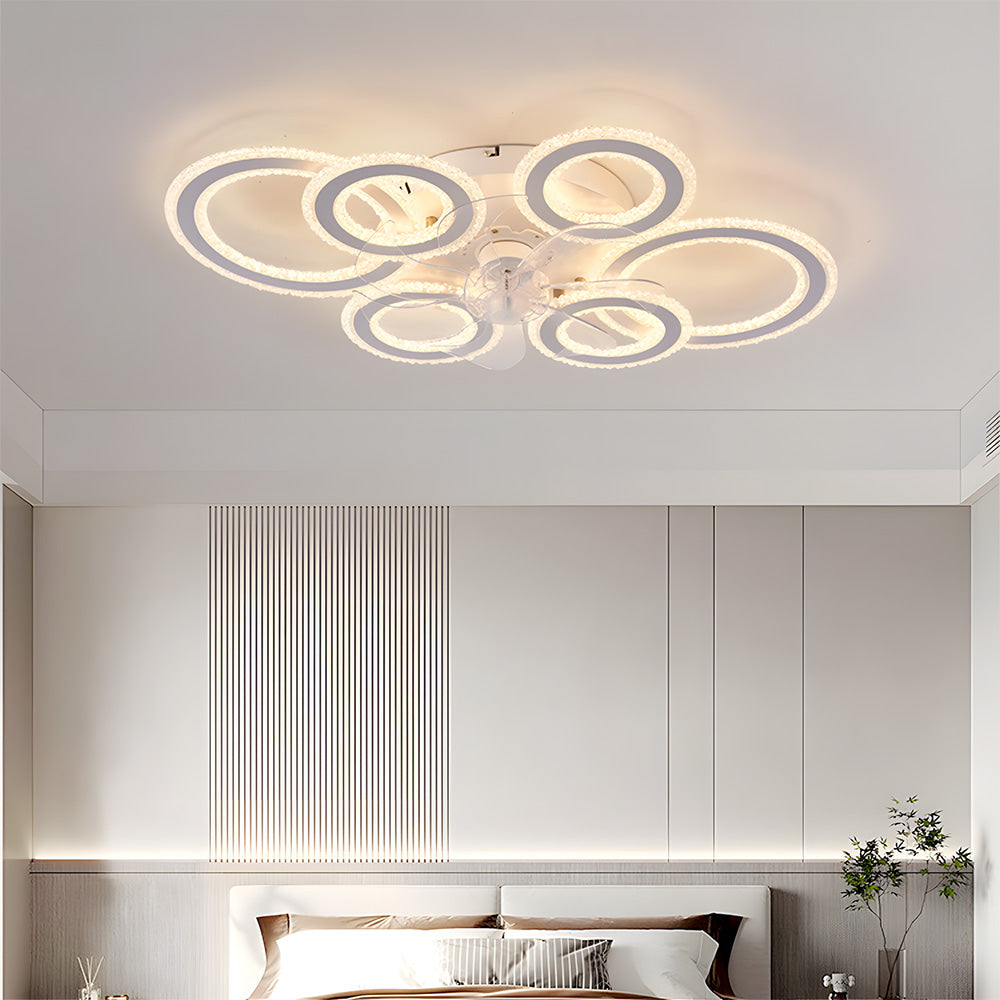 Selo | Ventilatore da Soffitto Grande con Telecomando, Motore DC Reversibile e LED Tri-Colore per Soggiorno e Camera da Letto