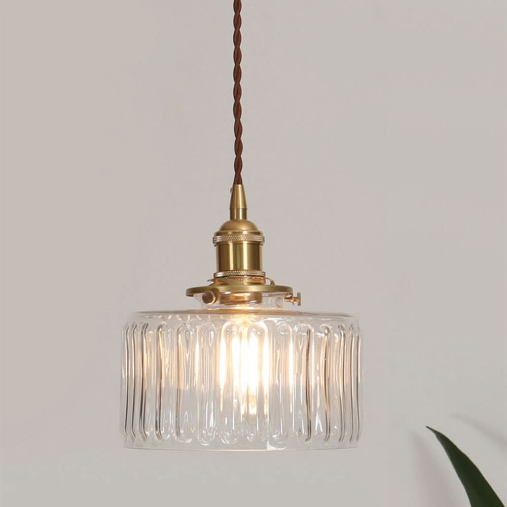 Lampada a Sospensione in Cristallo di Vetro Vintage E27