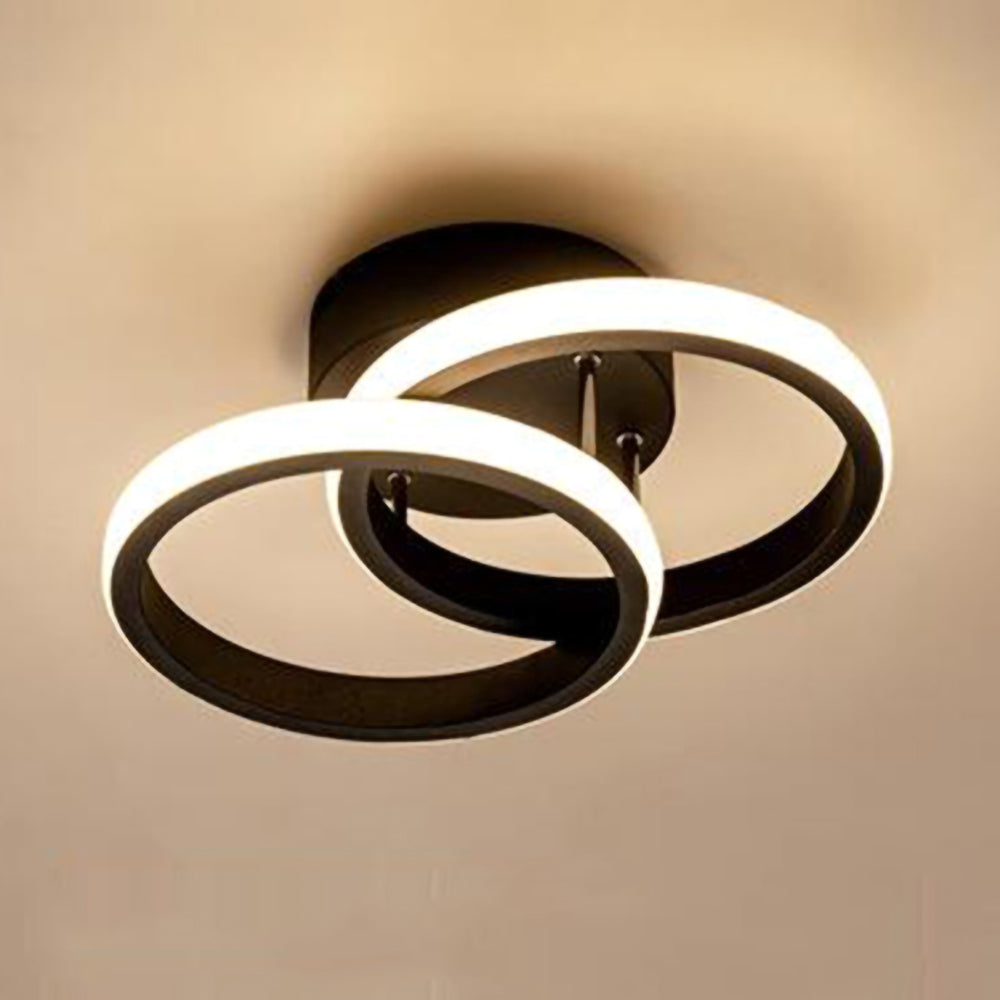 Lampada da soffitto con LED e telaio in metallo nero