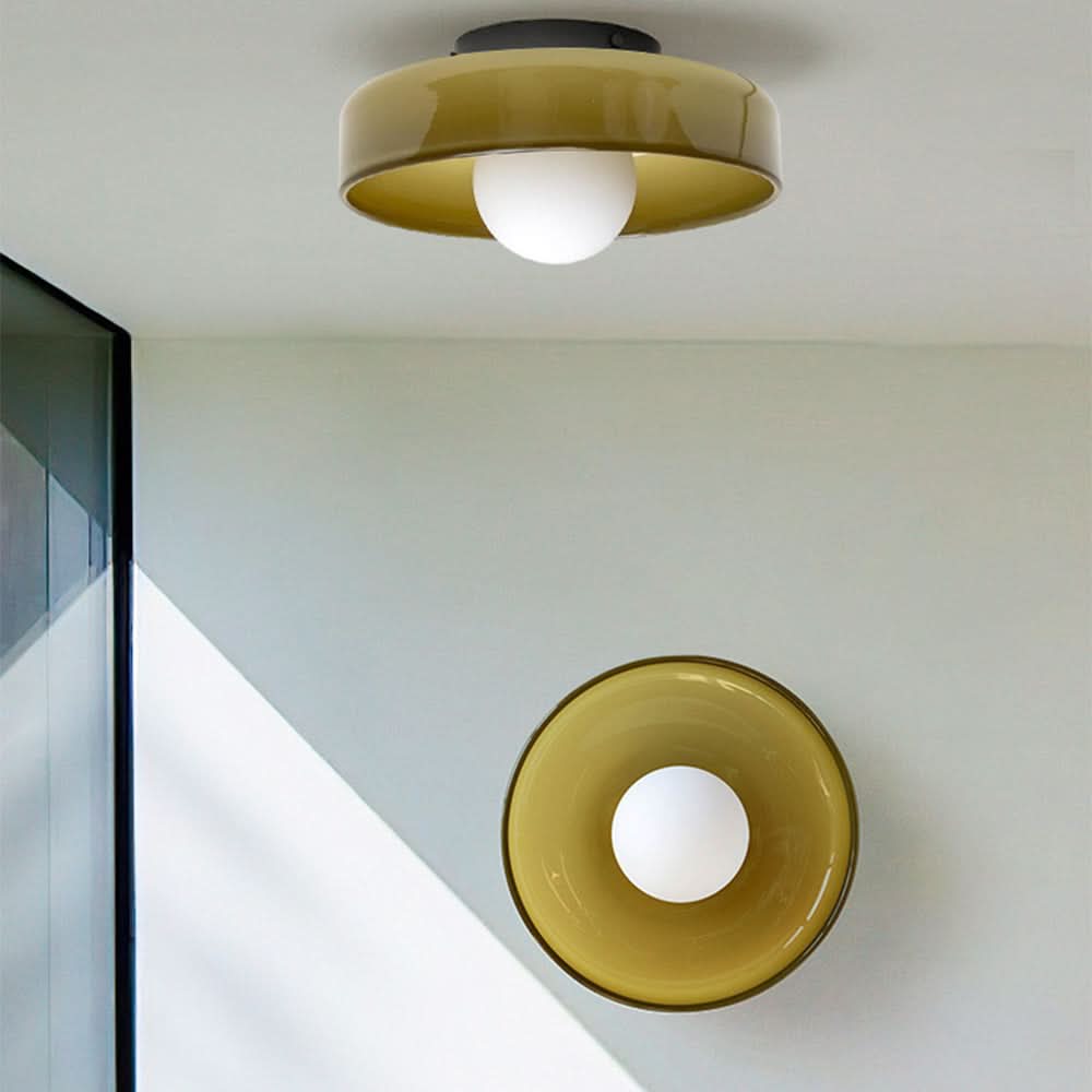 Lampada da Soffitto Rotonda dal Design Moderno – Lampada in Vetro Elegante per Interni Contemporanei