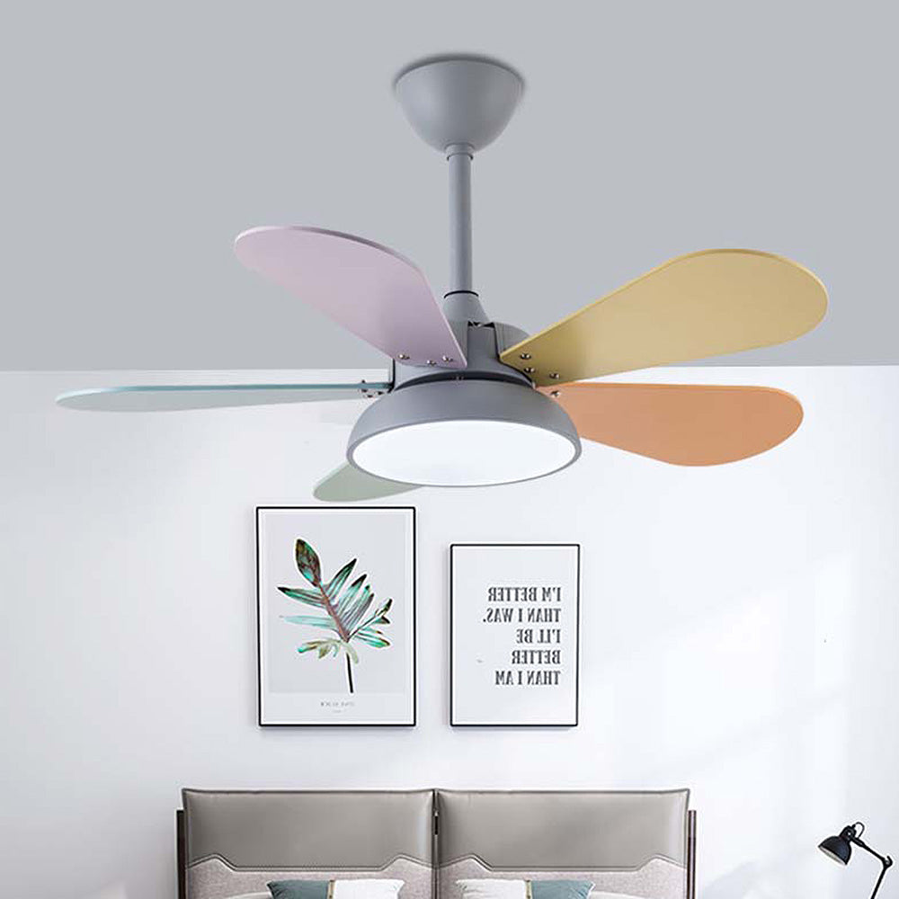 Tirek | Ventilatore a soffitto in legno nordico con LED a spettro completo e telecomando per soggiorno e camera da letto