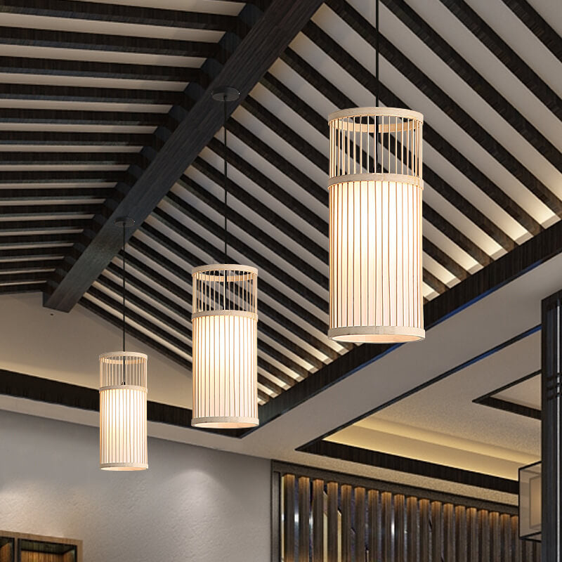 Lampada a sospensione Bambora Zen | Lanterna in bambù intrecciato a mano | Design giapponese | Eleganza naturale