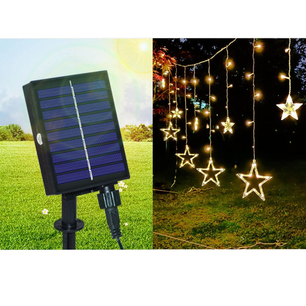 Luci a Stringa Solari con Forme di Stella e Luna Appese