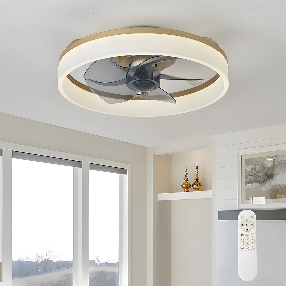 Corin | Ventilatore a soffitto nordico moderno con luce LED e telecomando in quattro colori per soggiorno e camera da letto