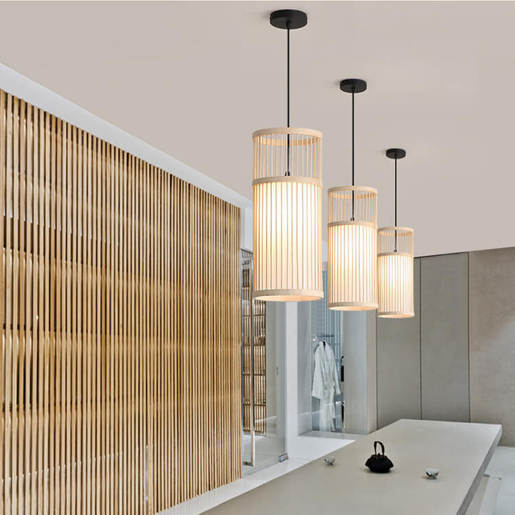 Lampada a sospensione Bambora Zen | Lanterna in bambù intrecciato a mano | Design giapponese | Eleganza naturale