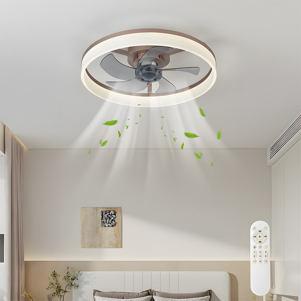 Corin | Ventilatore a soffitto nordico moderno con luce LED e telecomando in quattro colori per soggiorno e camera da letto