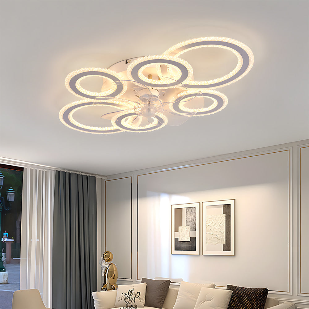 Selo | Ventilatore da Soffitto Grande con Telecomando, Motore DC Reversibile e LED Tri-Colore per Soggiorno e Camera da Letto