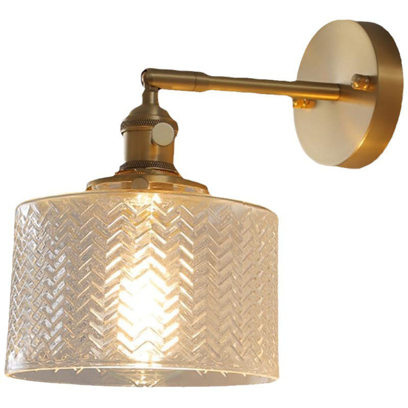 Lampada da Parete a Cilindro Minimalista Creativa in Ottone Nordico a 1 Luce