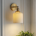 Lampada da Parete Ovale Cilindrica Minimalista Retro Giapponese in Ottone Lucite a 1 Luce