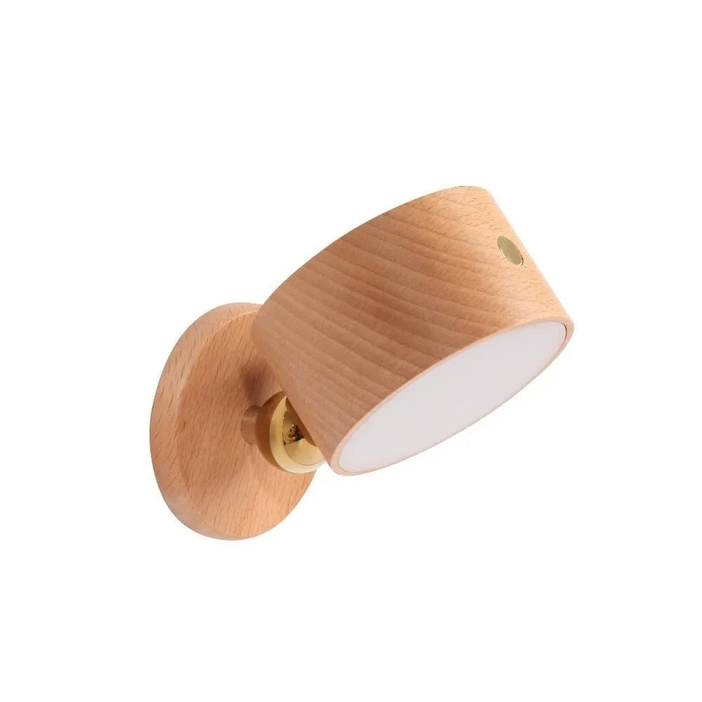 Lampada da Parete LED in Legno Rotante per Decorazione Interna
