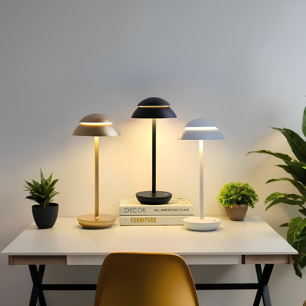 Cello – Lampada da tavolo wireless in alluminio con funzione dimmer