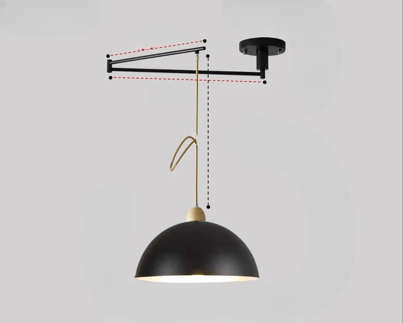 Lampada da soffitto moderna con bracci luminosi regolabili per un'illuminazione flessibile