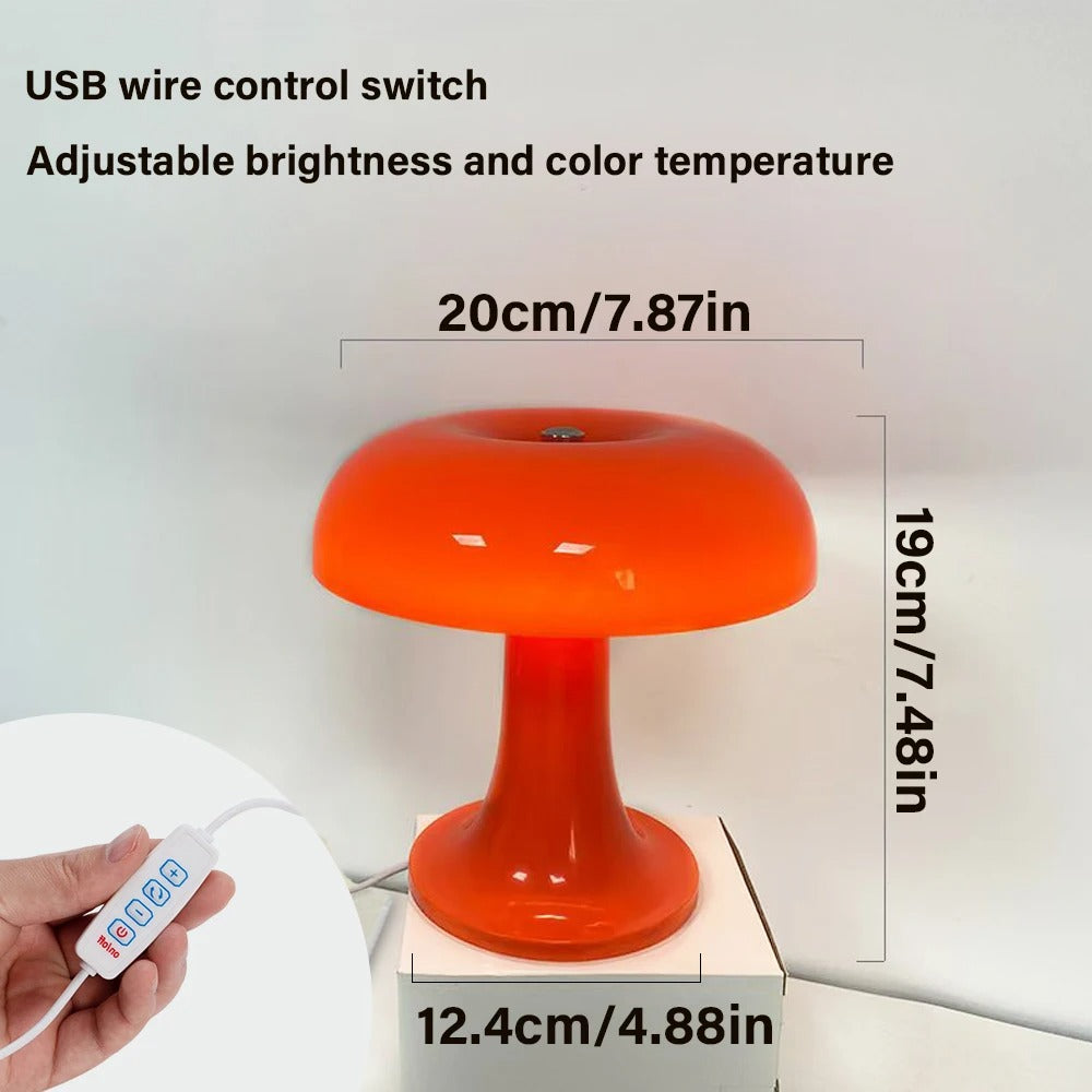 Lampada da Tavolo LED a Forma di Fungo per Illuminazione Notturna