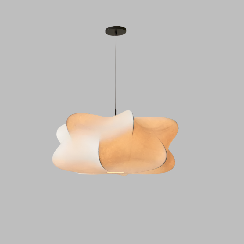 Lampada a Sospensione in Seta Giapponese Wabi Sabi