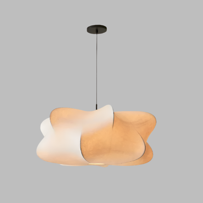 Lampada a Sospensione in Seta Giapponese Wabi Sabi