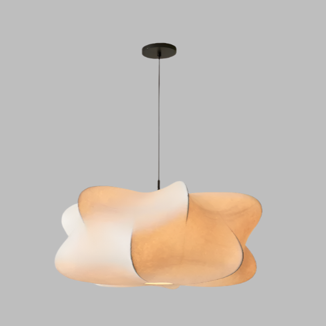 Lampada a Sospensione in Seta Giapponese Wabi Sabi