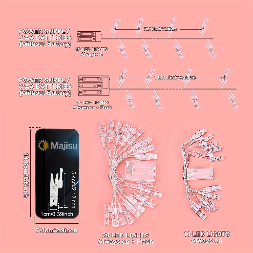 ClipGlow LED Fotolamp - Luci Magiche a Stringa con Clip per Foto