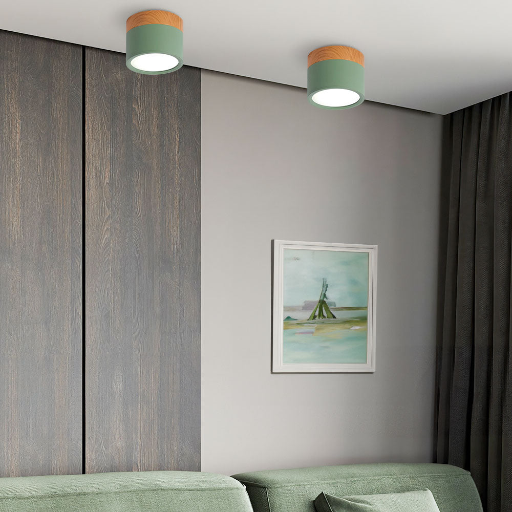 Lampada da soffitto LED moderna a montaggio a incasso cilindrica