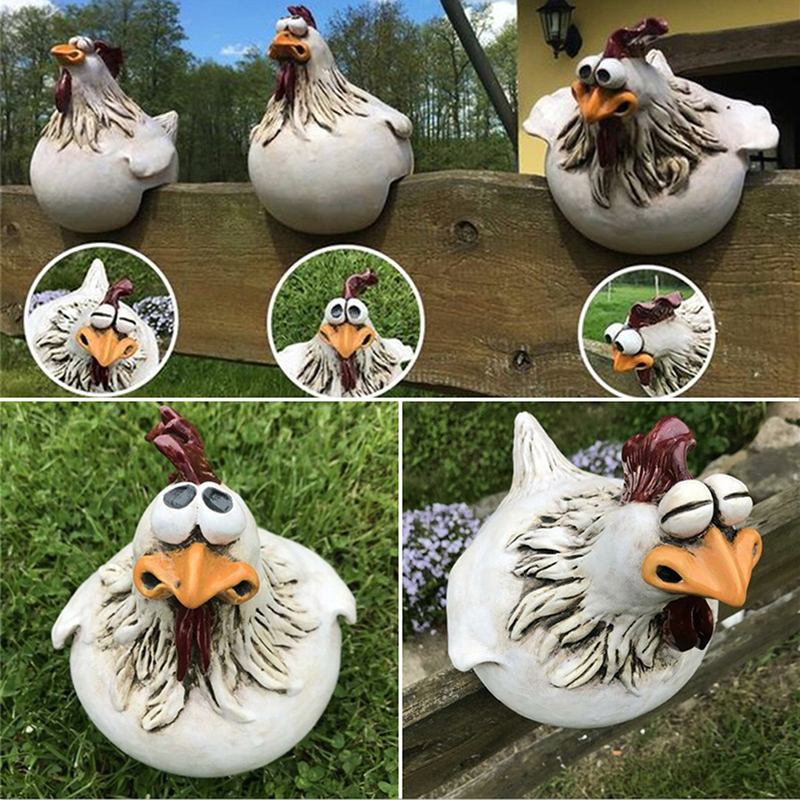 1+1 GRATIS | ChickenDeko - Statue di Galline a Grande Occhi per Giardino