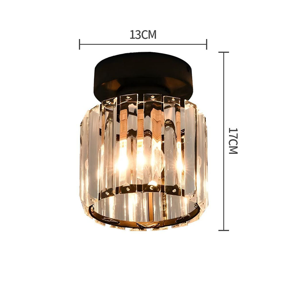 Lampada da soffitto in vetro di cristallo – Supporto in ottone e design compatto