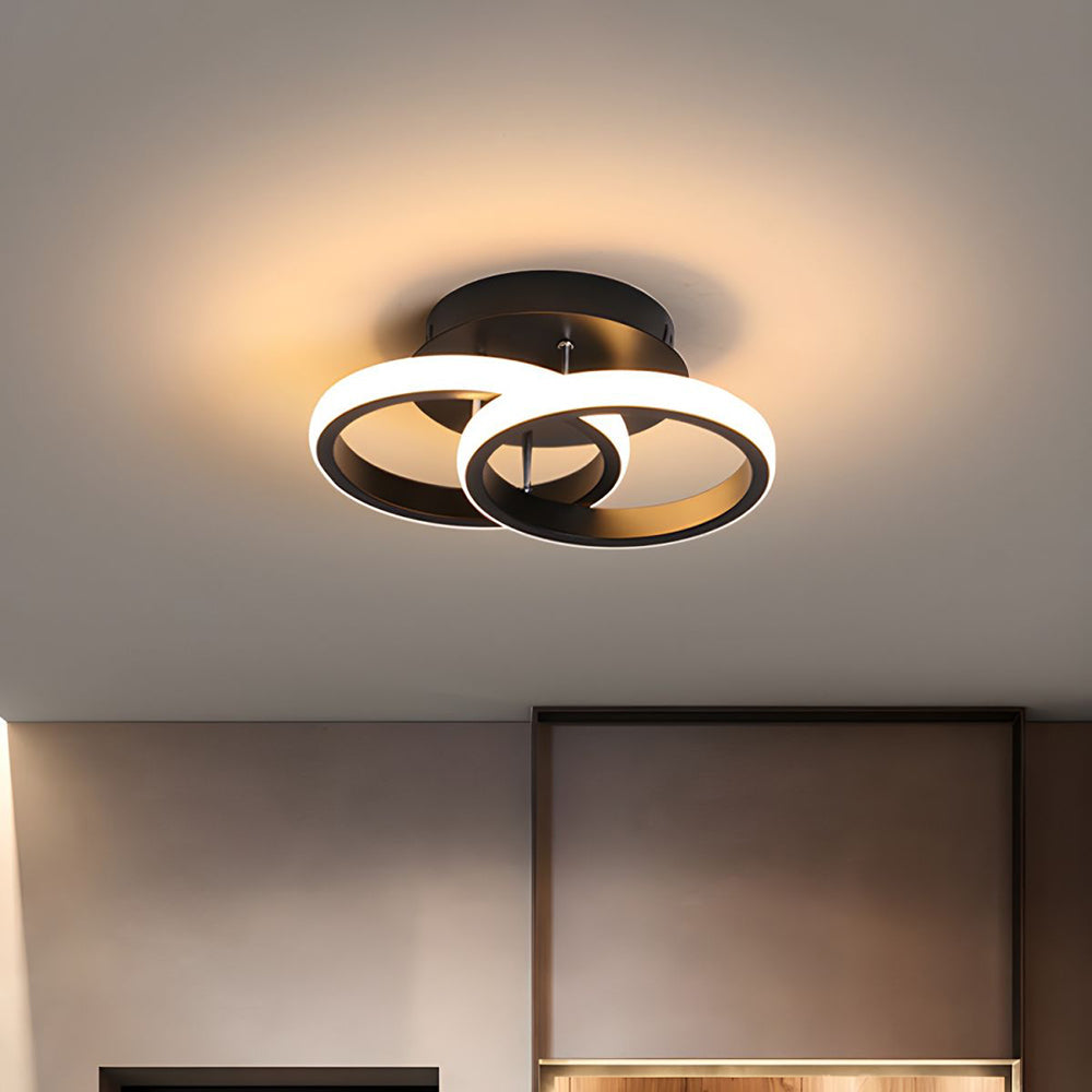 Lampada da soffitto con LED e telaio in metallo nero