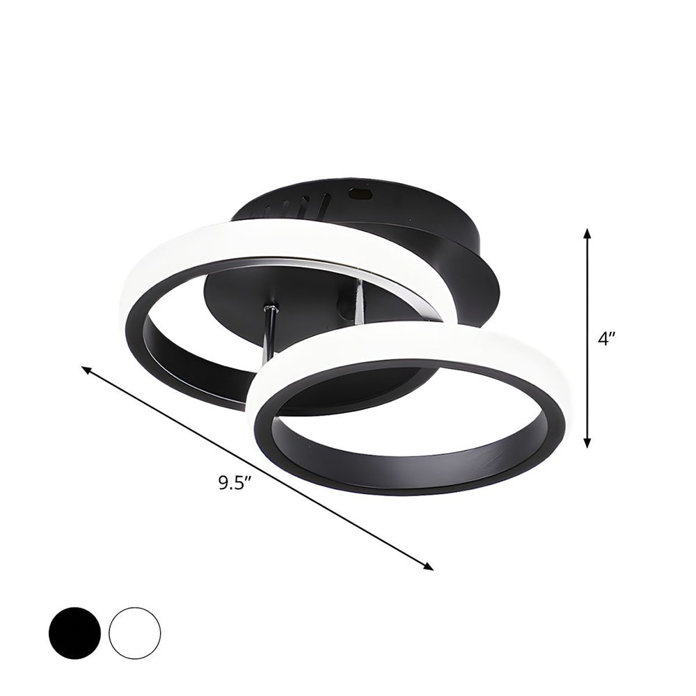 Lampada da soffitto con LED e telaio in metallo nero