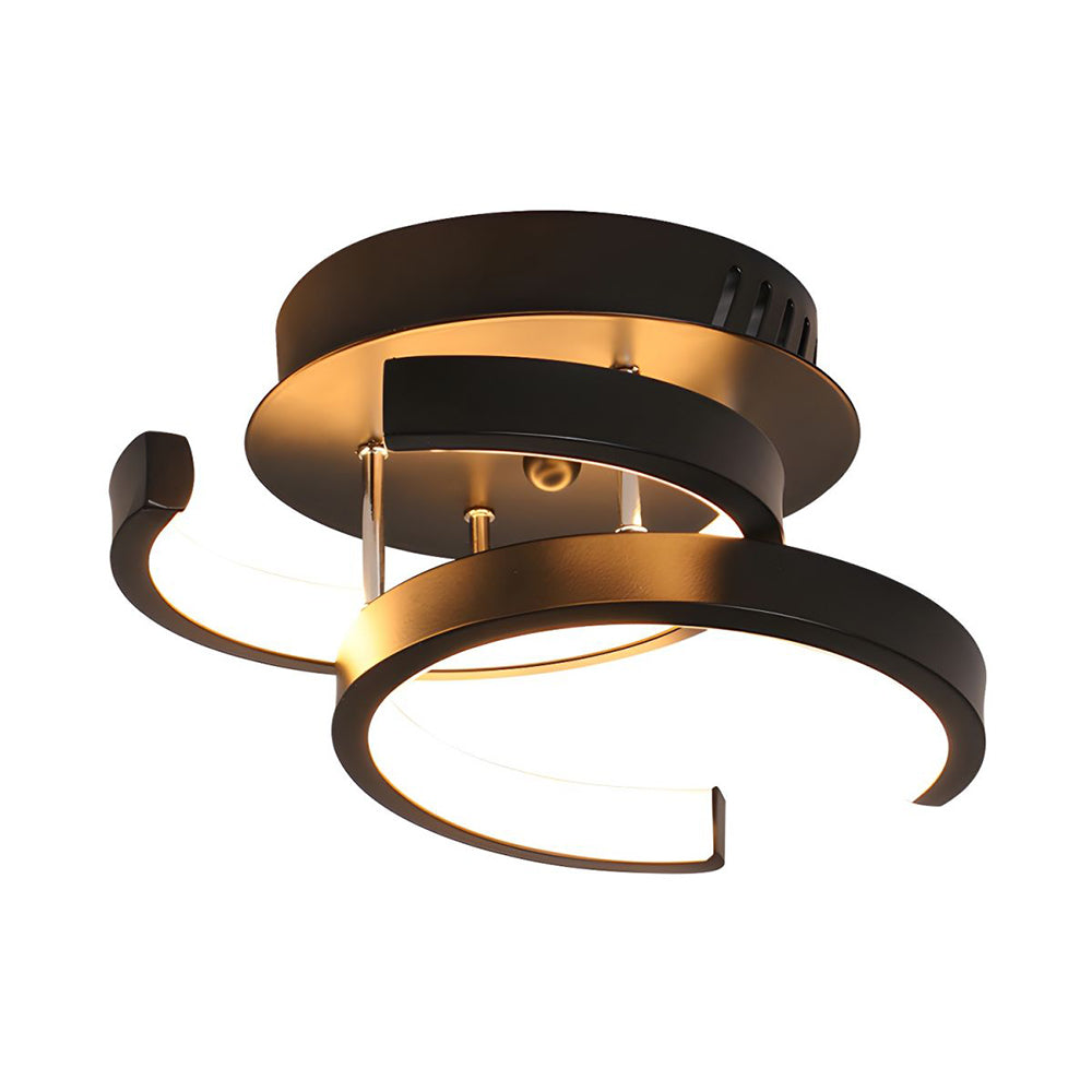 Lampada da soffitto con LED e telaio in metallo nero