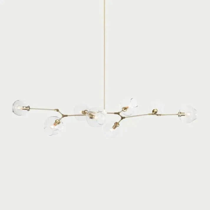 Lampadario Sputnik in Vetro a Bolle Biforcato