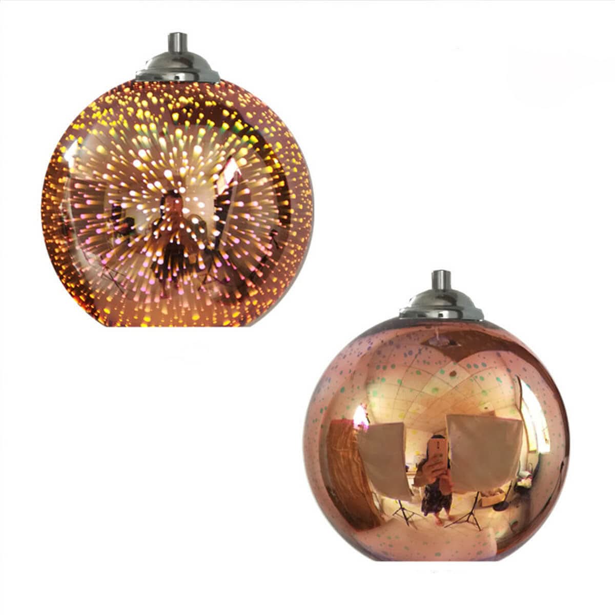 Moderna Lampada a Sospensione in Vetro con Effetto Fuochi d'Artificio 3D