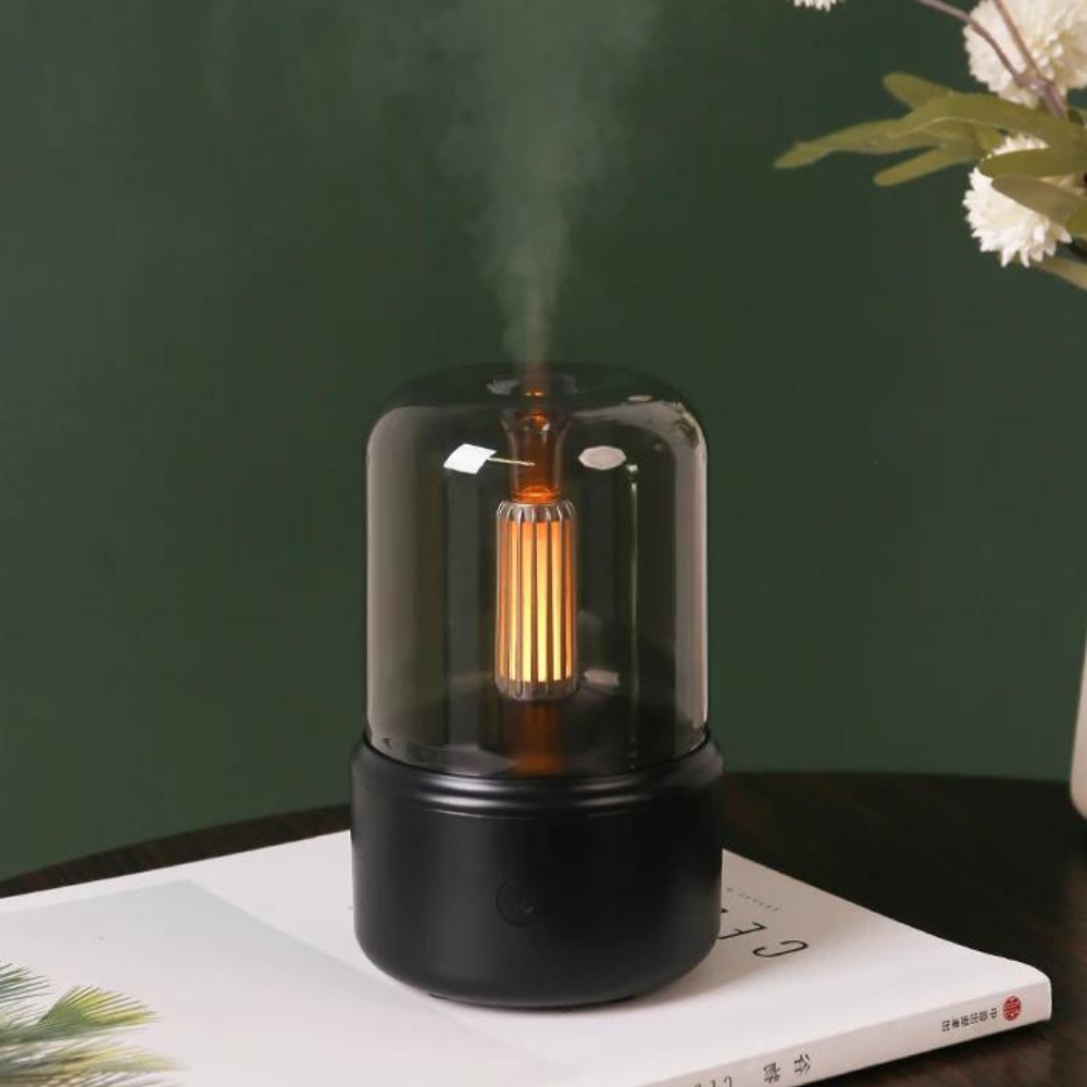 Diffusore di Aroma Retro con Luce Notturna - Umidificatore per Casa e Ufficio con Olio Essenziale USB