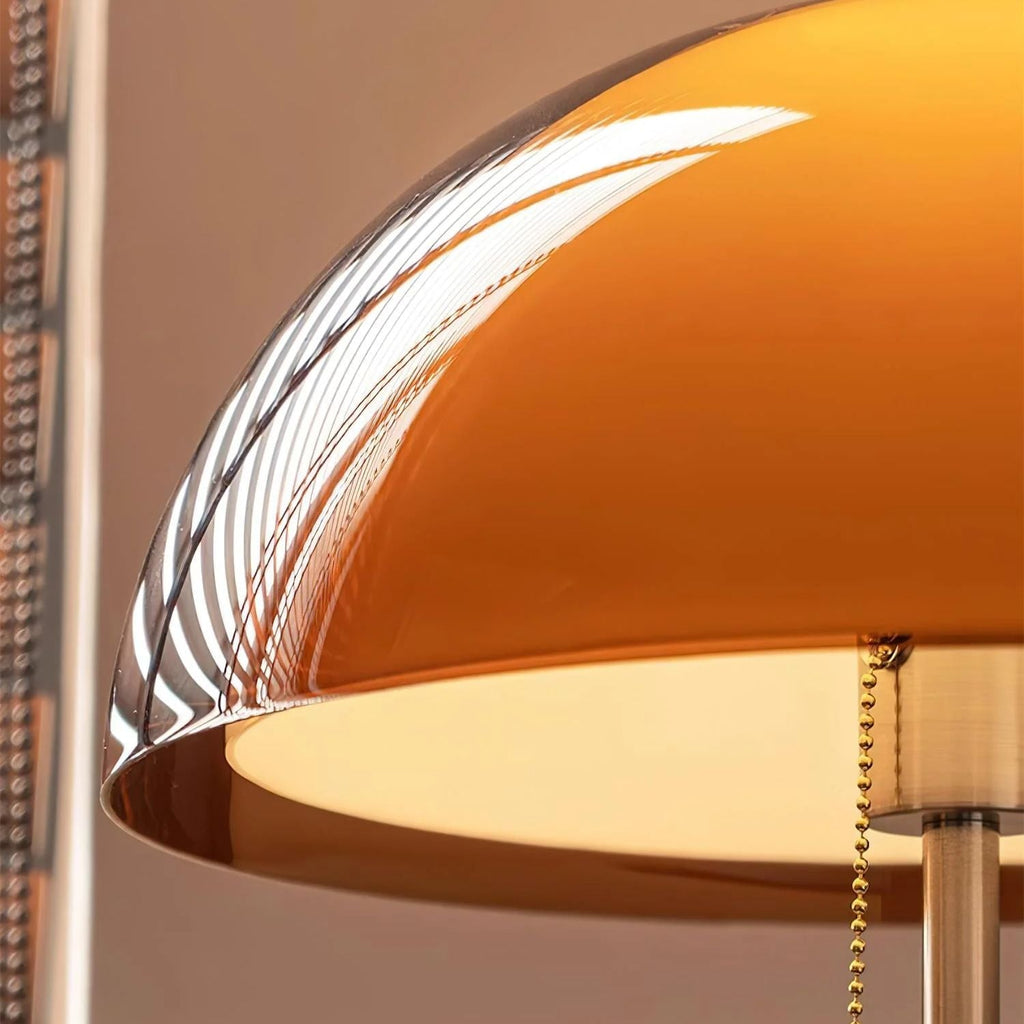 Evelisse | Lampada da Terra Ispirata al Retro con Cupola Ambra e Luce Calda