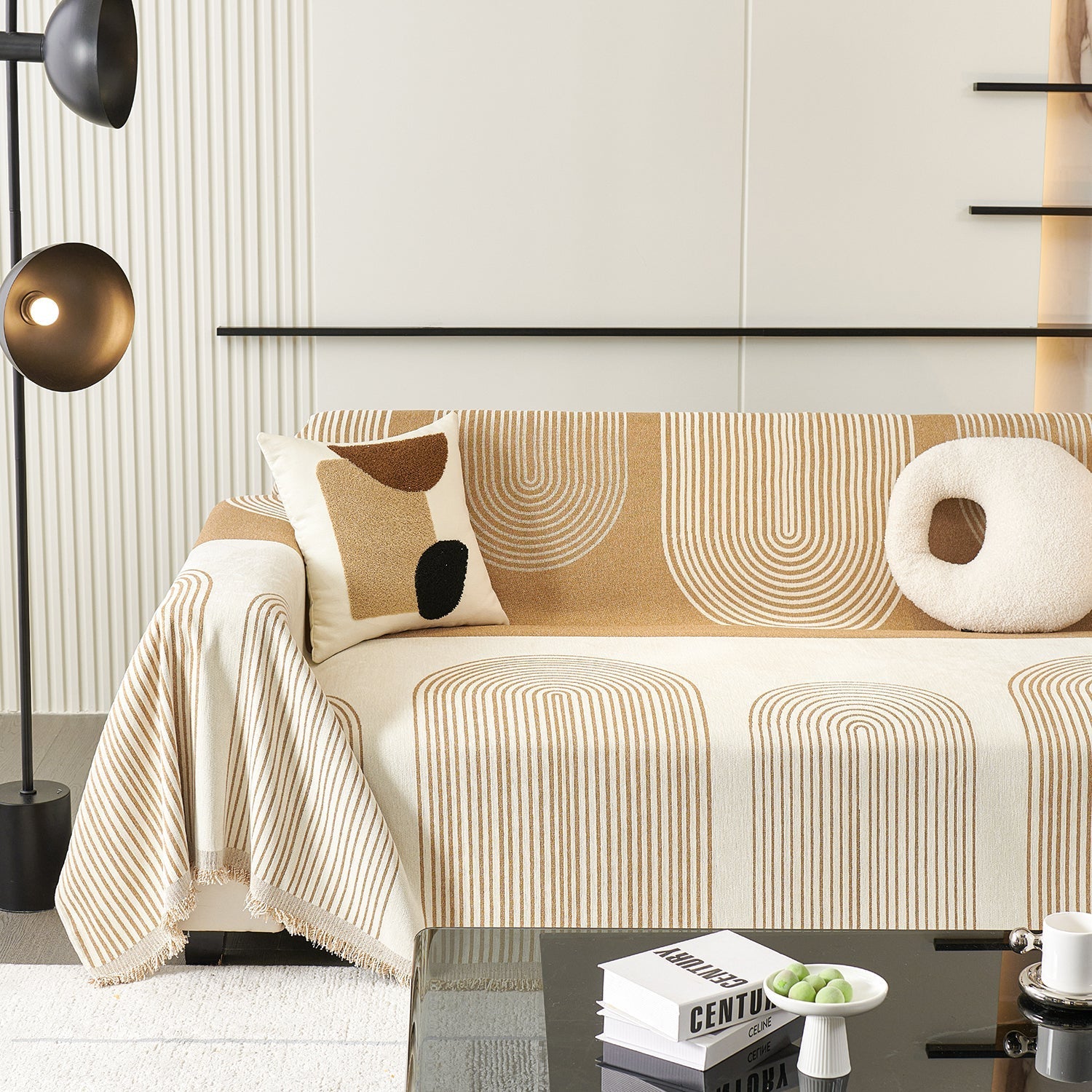 Voryx | Copertura per Divano in Chenille con Design a Motivo Arco per Case Pet-Friendly in Diverse Dimensioni