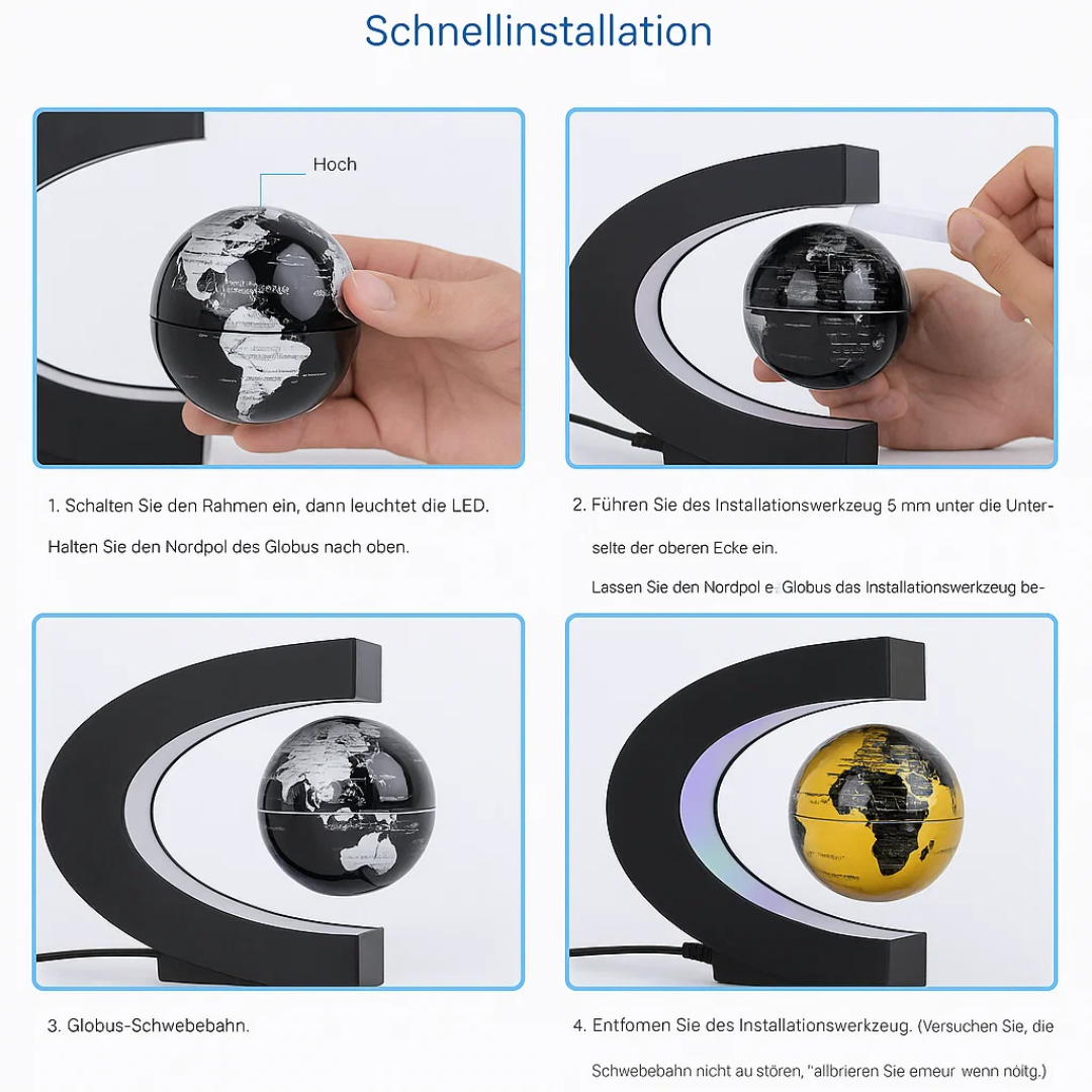 AstroGlobe LED Mappamondo – Lampada Mappamondo Fluttuante con Sospensione Magnetica
