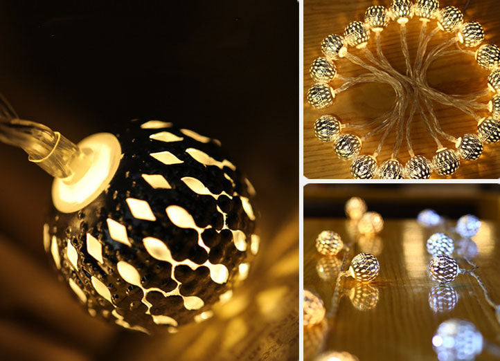 Luci da Giardino Solari a Stringa con Lanterne a Palla Decorate