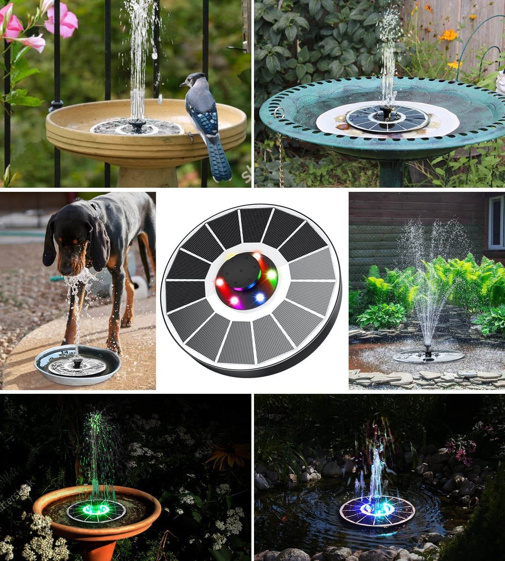 Pompa Fontana Solare con Luci LED per Esterni