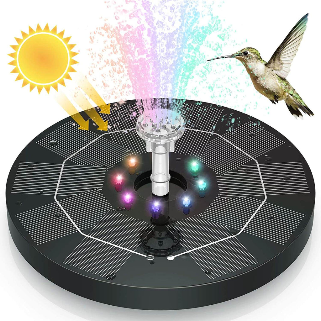 Pompa Fontana Solare con Luci LED per Esterni