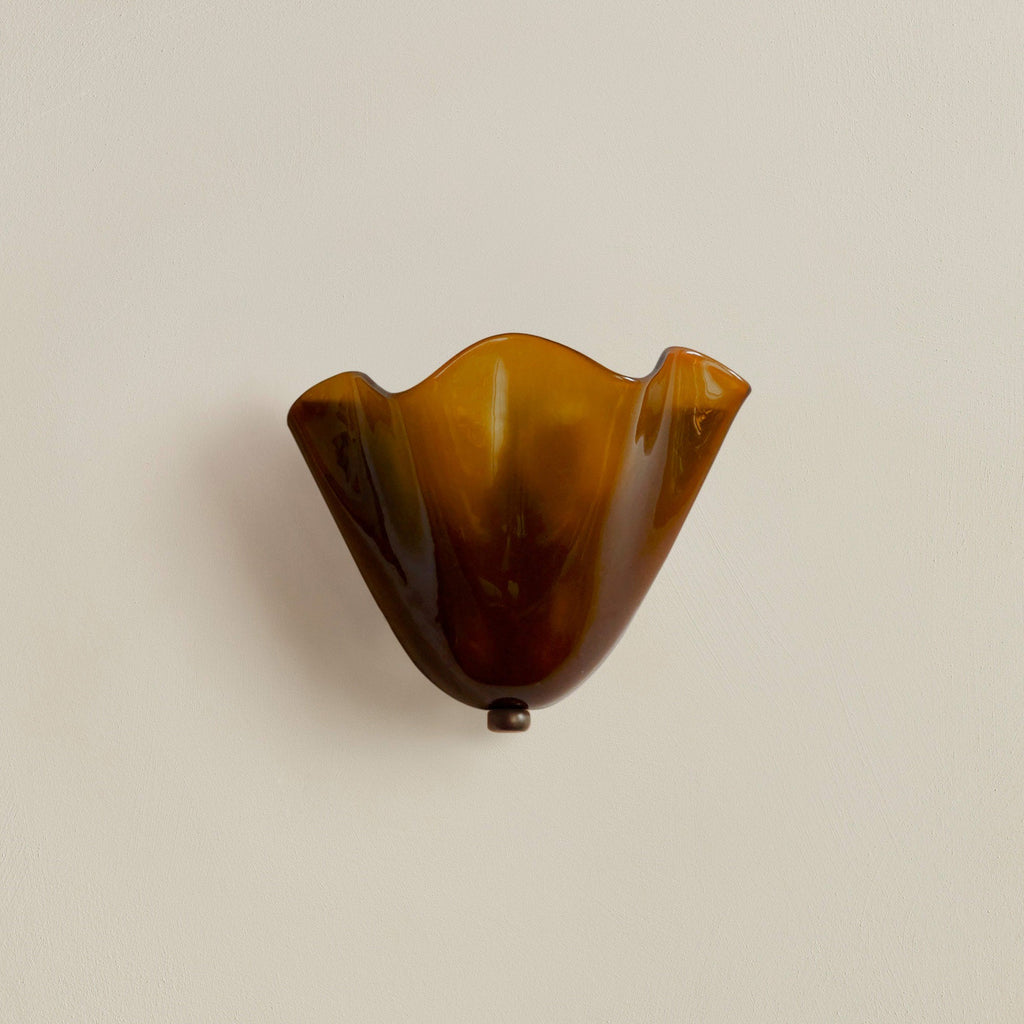 Brionna - Lampada da Parete Retro in Vetro Colorato con Design a Conchiglia
