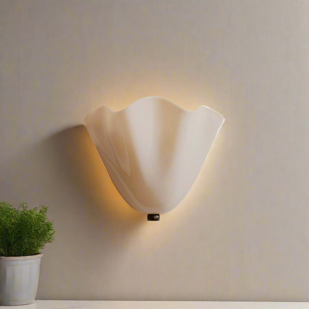 Brionna - Lampada da Parete Retro in Vetro Colorato con Design a Conchiglia