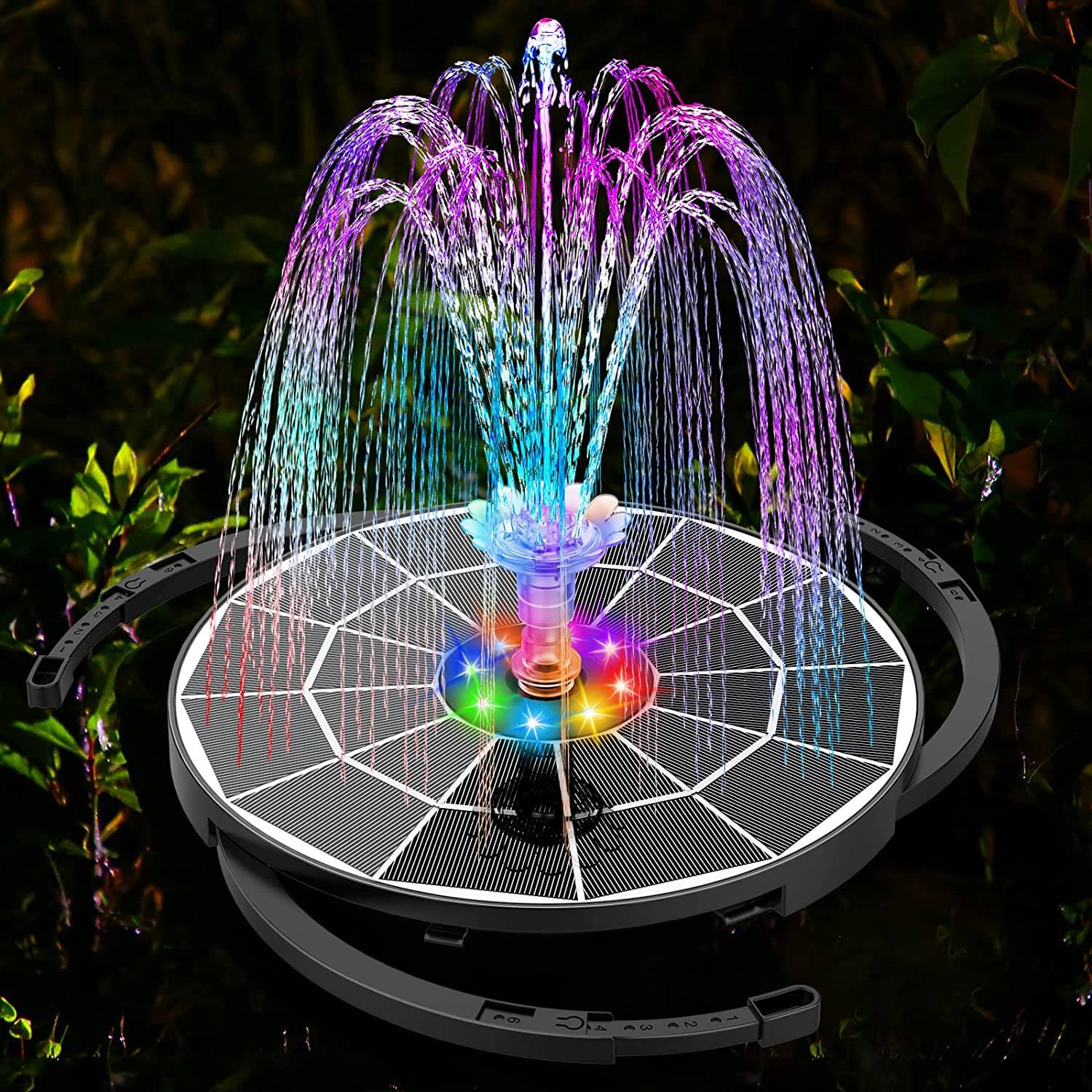 Pompa Fontana Solare con Luci LED per Esterni